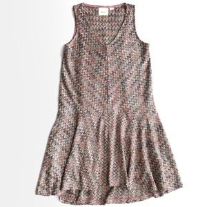 Maeve Westwater Chevron Drop Waist Knit Dress Sm